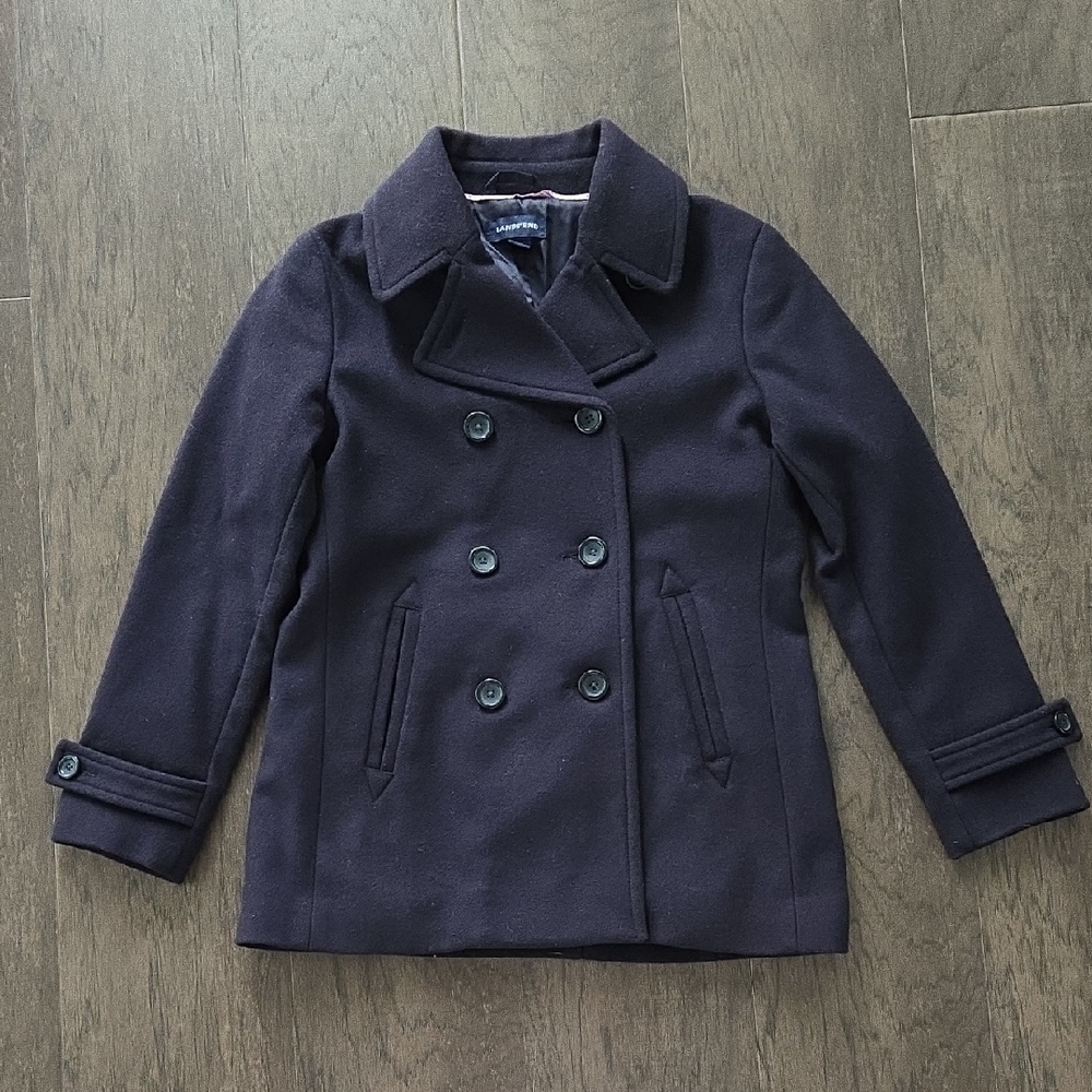 Lands' End Kids Peacoat in Deep Navy